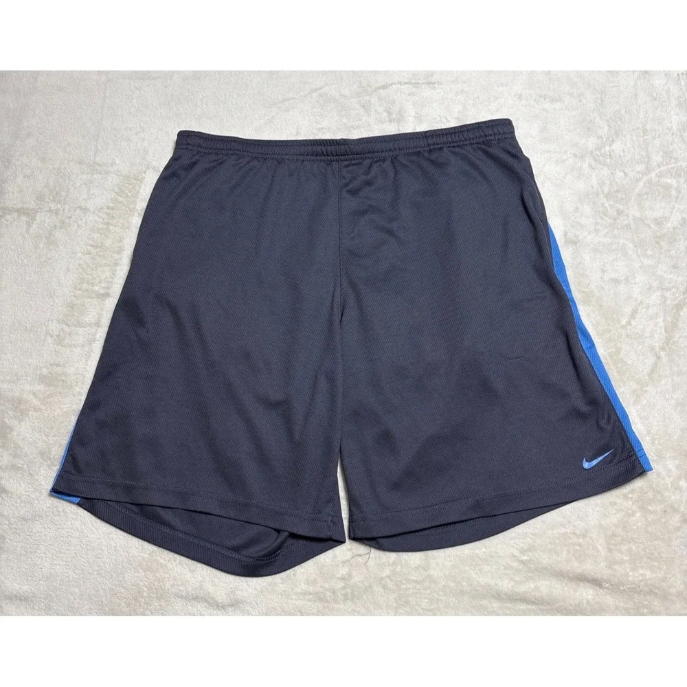 Nike Athletic Shorts Mens Large Blue FitDry Brief Lined Embroidered Logo Vintage